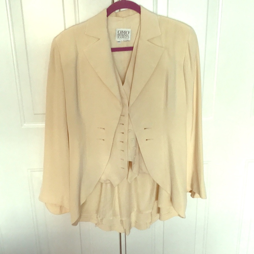 Stunning OMO Norma Kamali silk vest Jacket sz 4